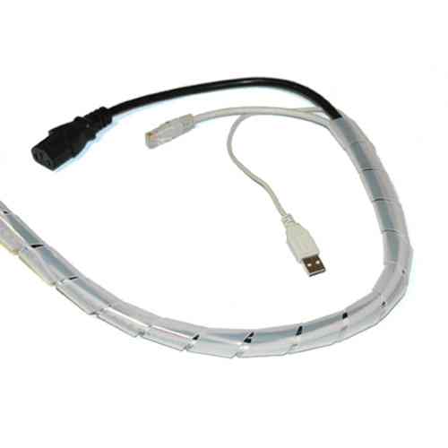 Inline 59947p Espiral Blanca Para Organizar Cables 18mm Y 10m